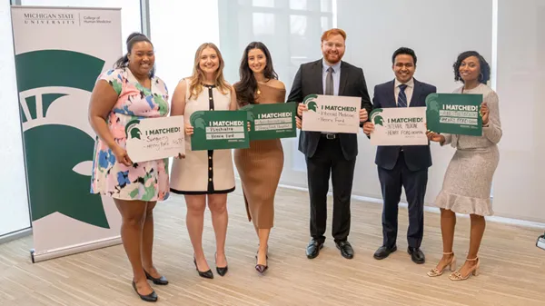 A group of MSU students who matched at Henry Ford Health