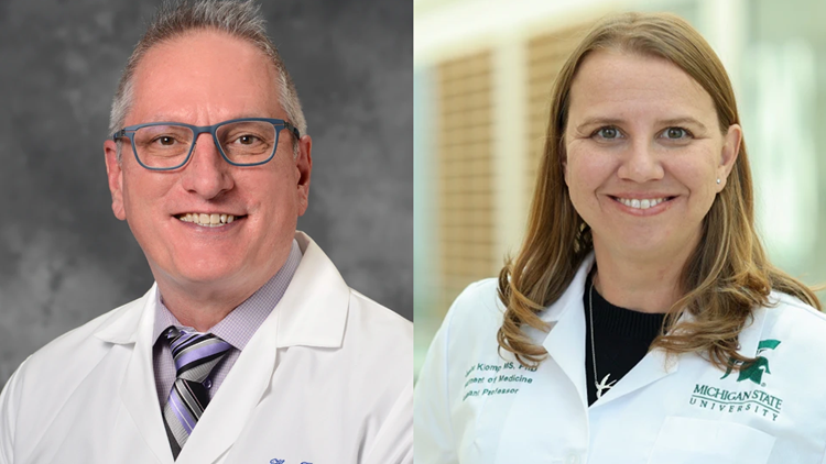 Potraits (left to right): Howard Crawford, Ph.D.,  and Jennifer Klomp, Ph.D., 