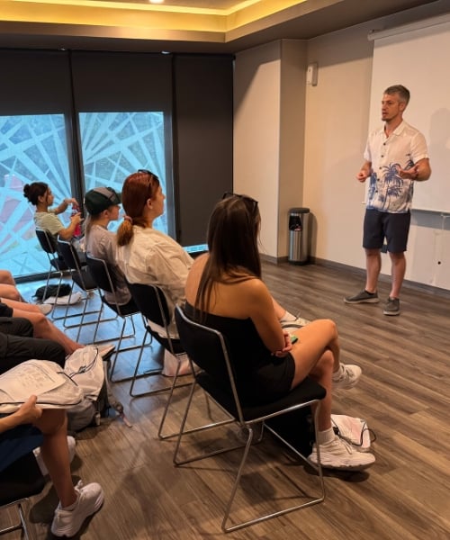 Doctor Travis Gordon teaching MSU Education Abroad students in Merida, Mexico