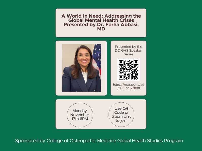 A World In Need Webinar by Doctor Farha Abbasi, on November 17 at 6 pm