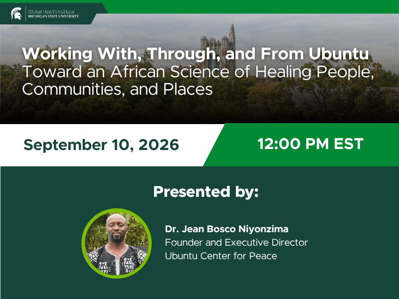 Working With, Through and From Ubuntu, a webinar presented by Dr. Jean Bosco Niyonzima on September 10, 2026 at 12:00 p.m.
