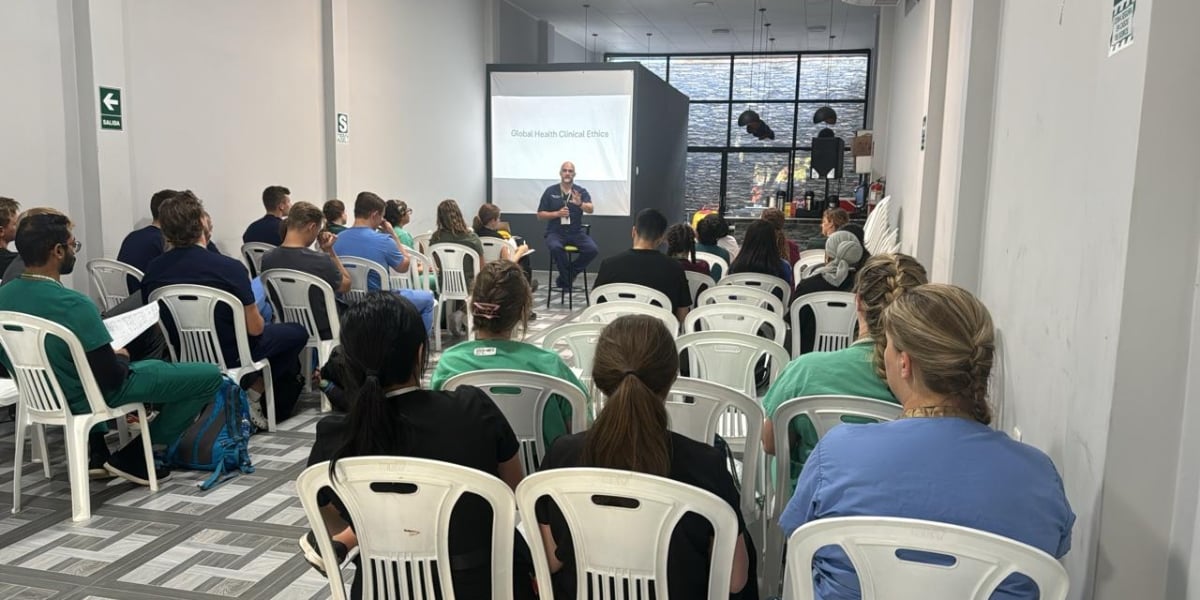 A group of Michigan State University Medical students learning about Global Health Ethics in Peru