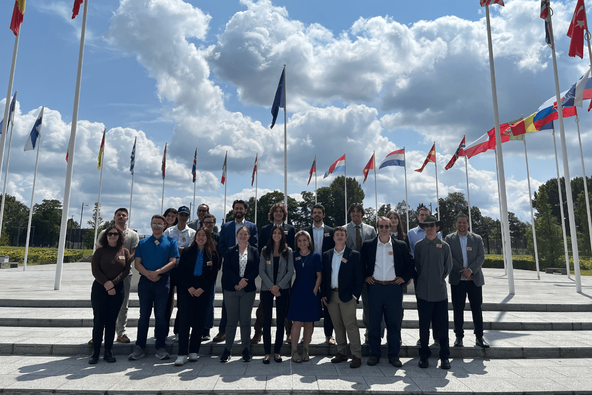 Madisonians at NATO Headquarters during the International Relations in Brussels program in July 2024.