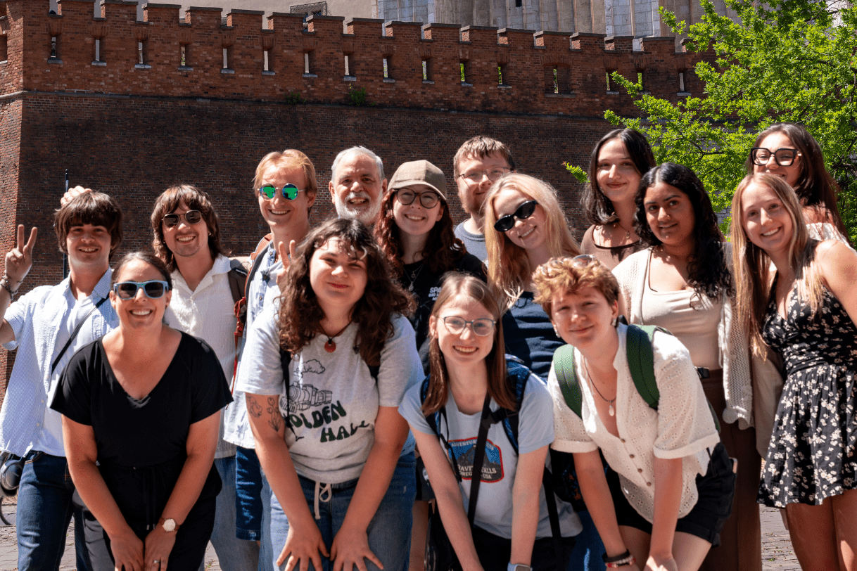 A group of JMC students and faculty members during "The Jews of Poland, 1917-1945" program in June 2025.