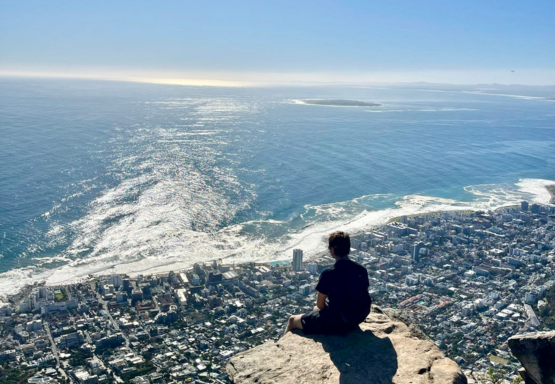Photo shows JMC student Cole Johnson, taken above Cape Town, South Africa. 