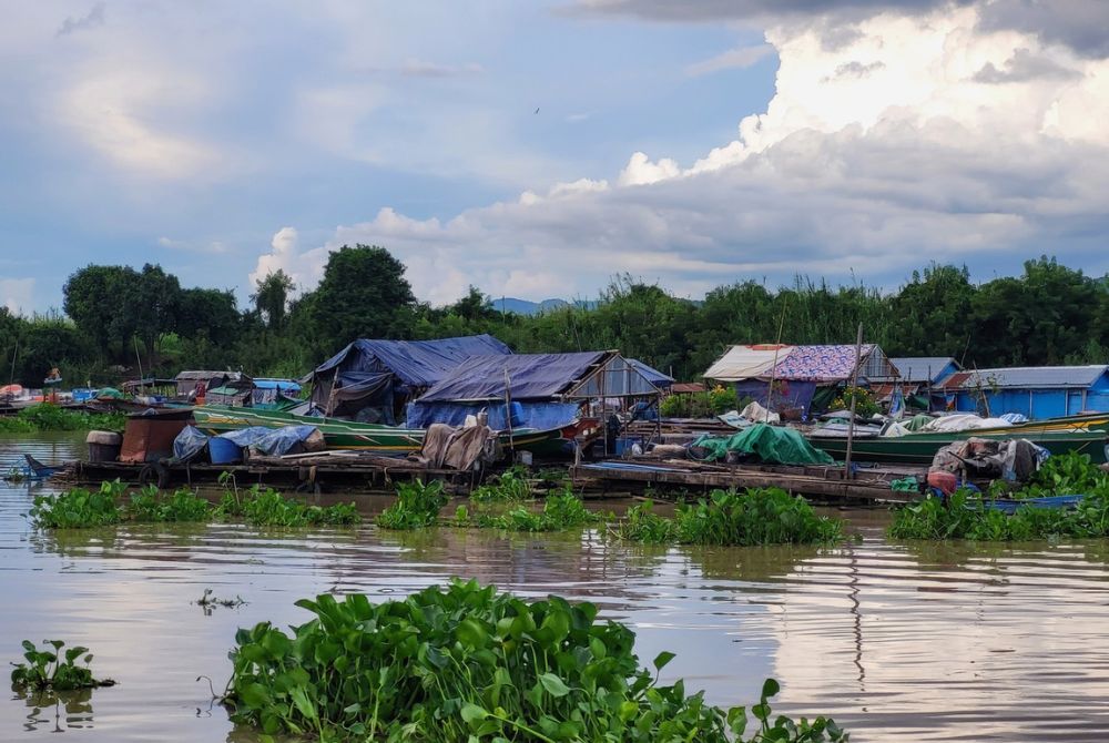 Floating village in Kampong, Chhnang