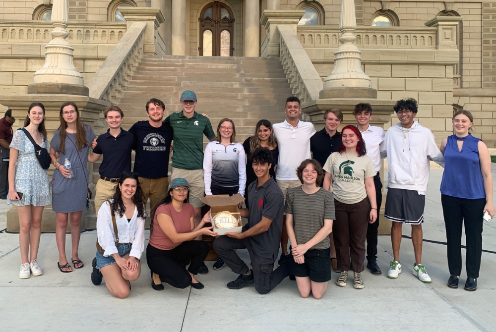 Members of Spartan Food Security Council outside of the Michigan Capitol building in October 2023.