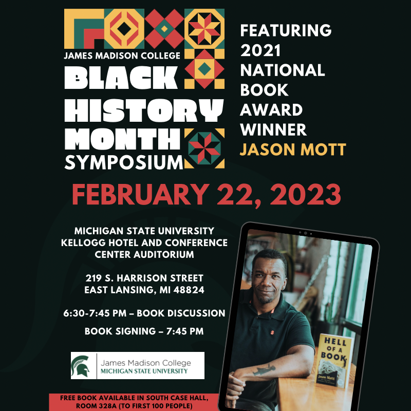 graphic promo for Jason Mott's Hell of a Book