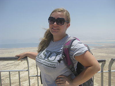 Shannon in Israel at the beach.