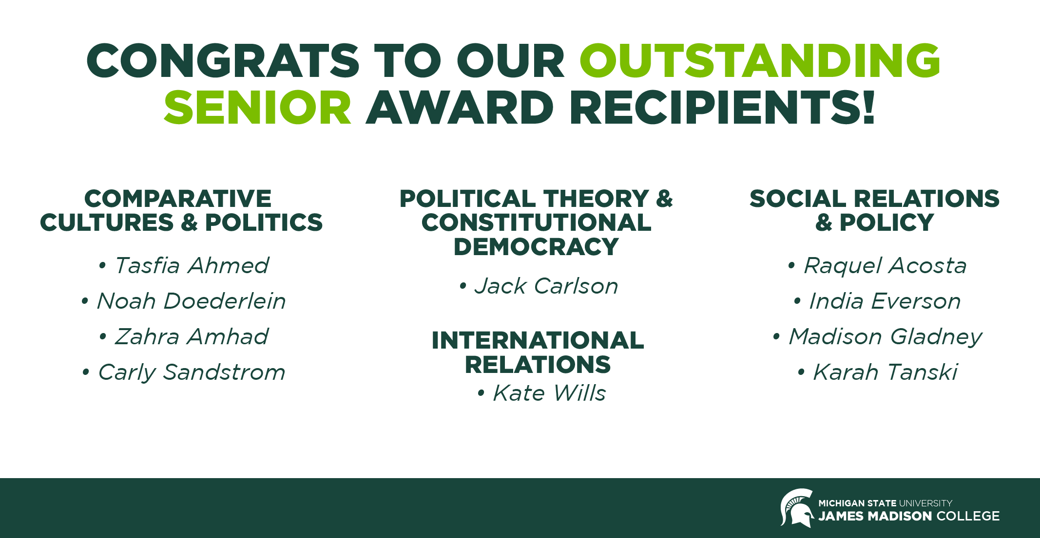 senior award recipients