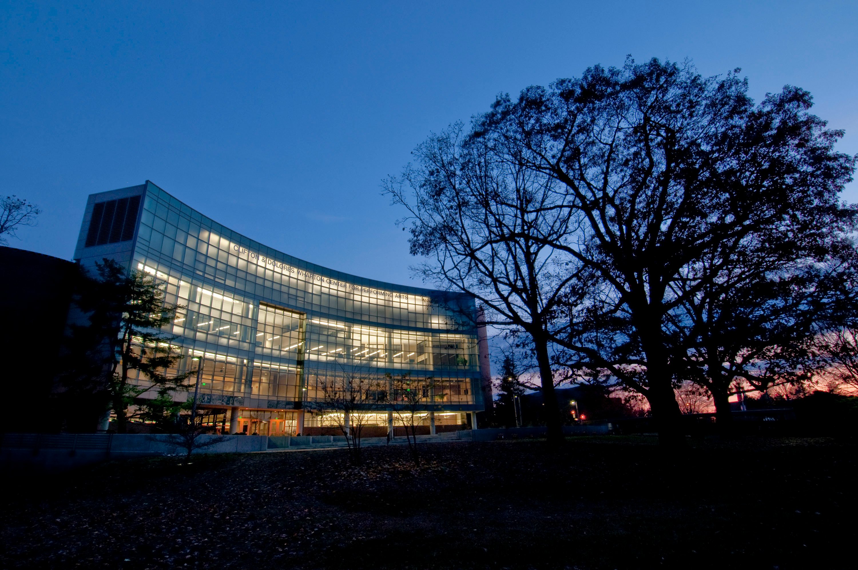 Wharton Center at night