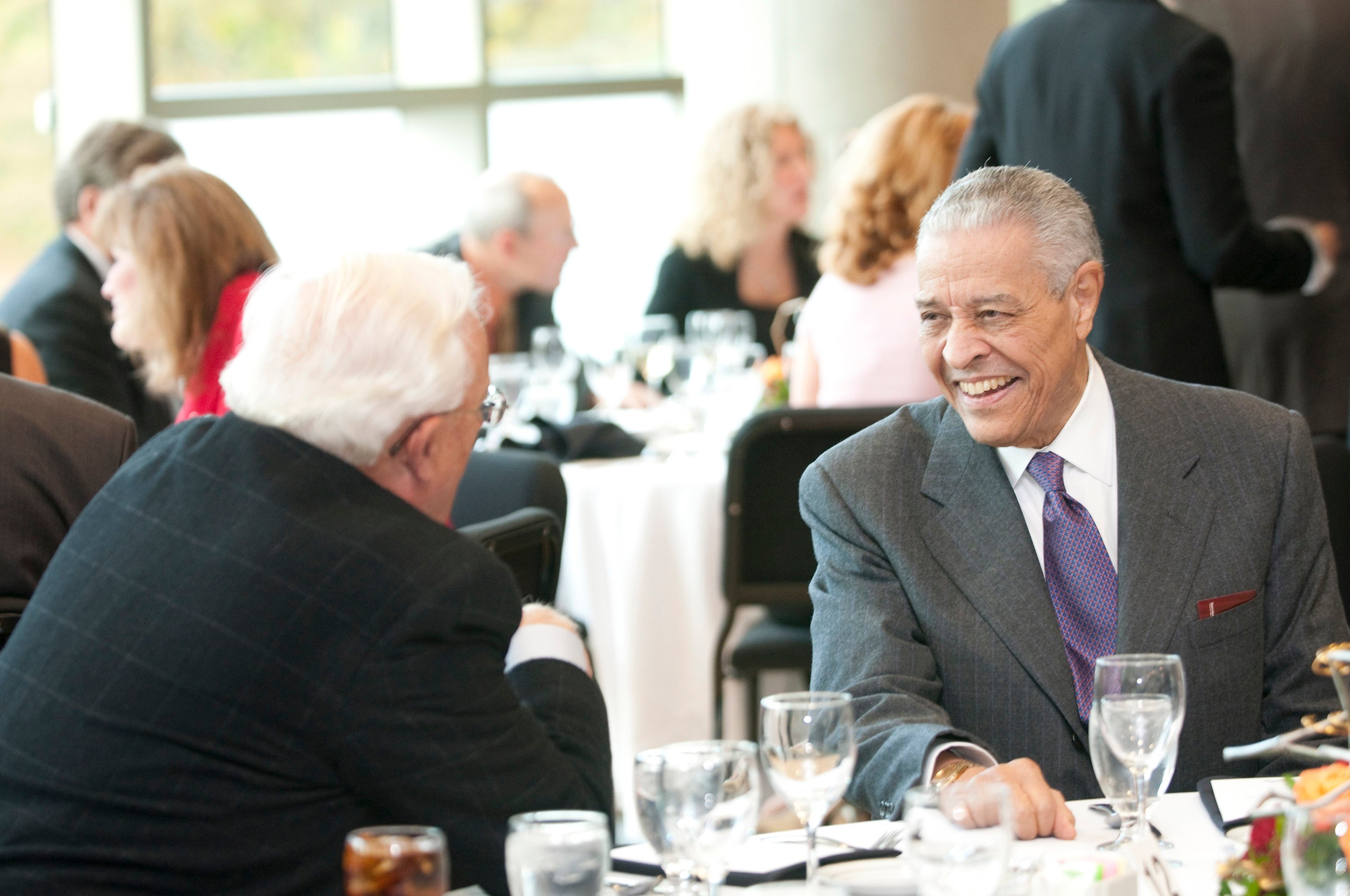 Wharton at a donor reception