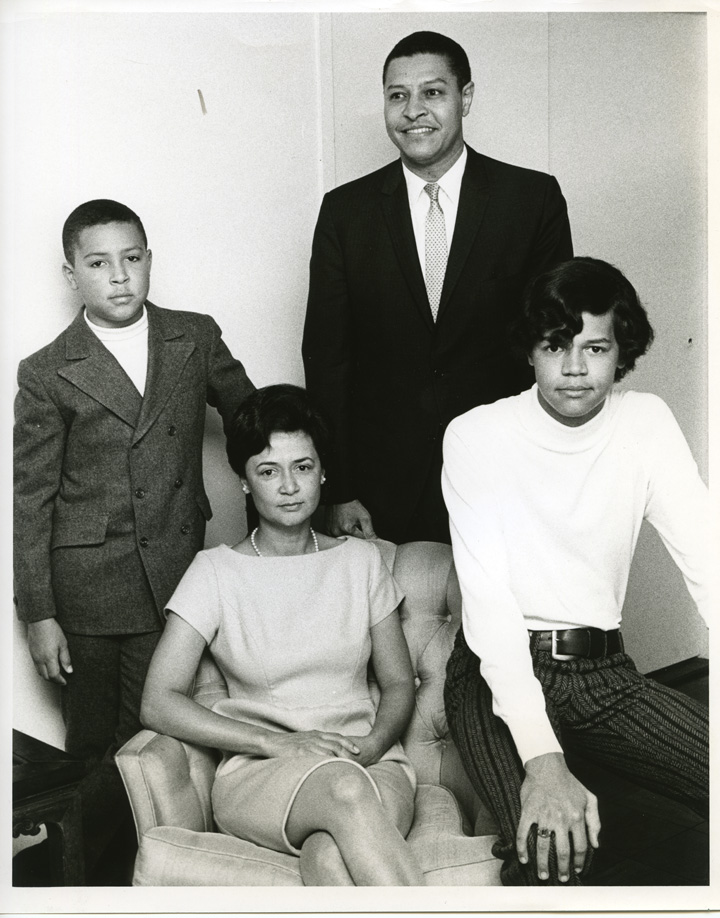 Black and white photograph of the Wharton family