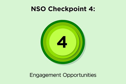 Checkpoint 4: Engagement Opportunities. The number four is in the center of the graphic and circled.