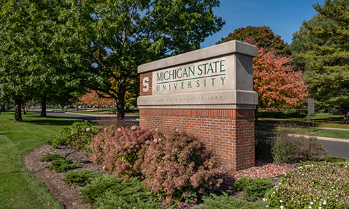 Michigan State University entrance sign