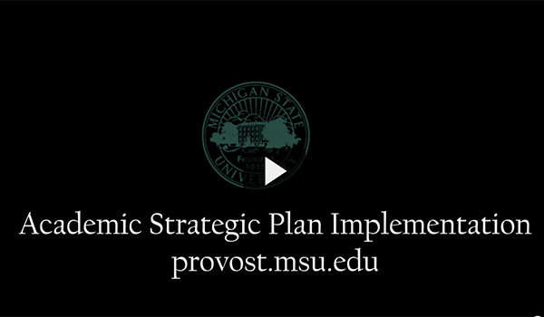 slide from the video introducing the academic strategic plan implementation process featuring Dave Weatherspoon.