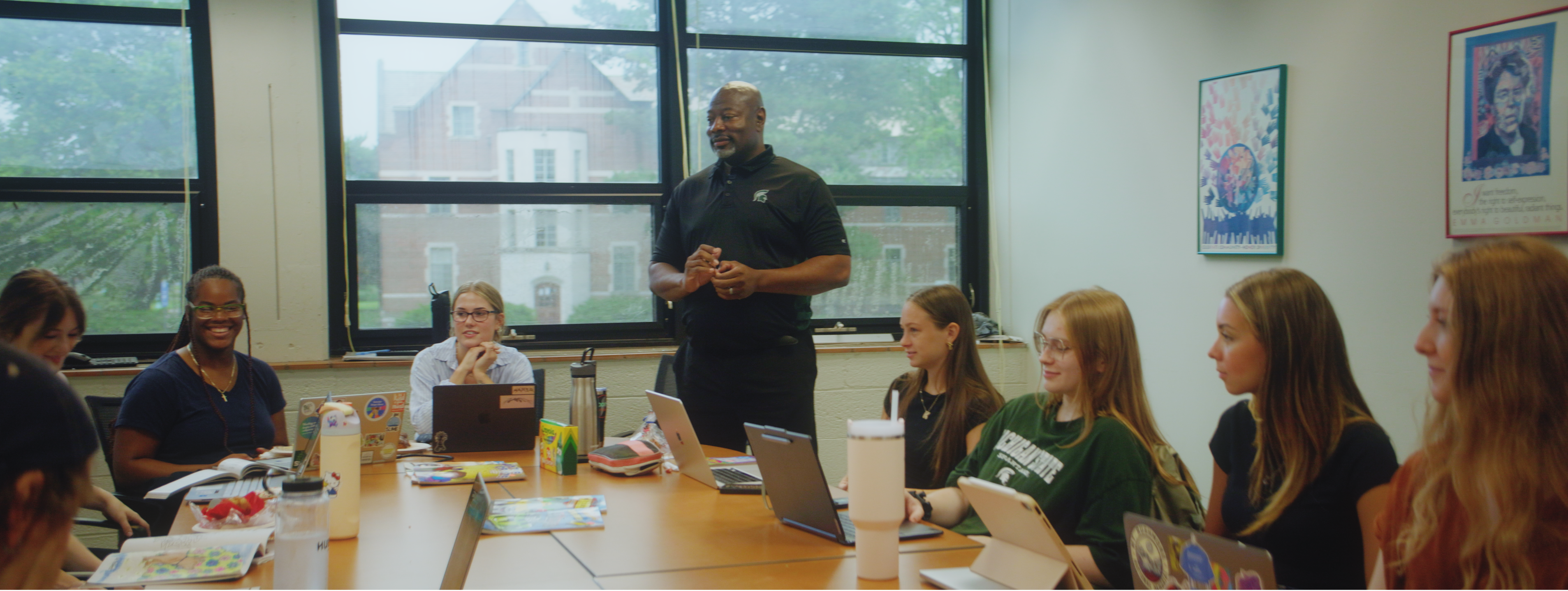 Sean Hankins and ADP students in class.