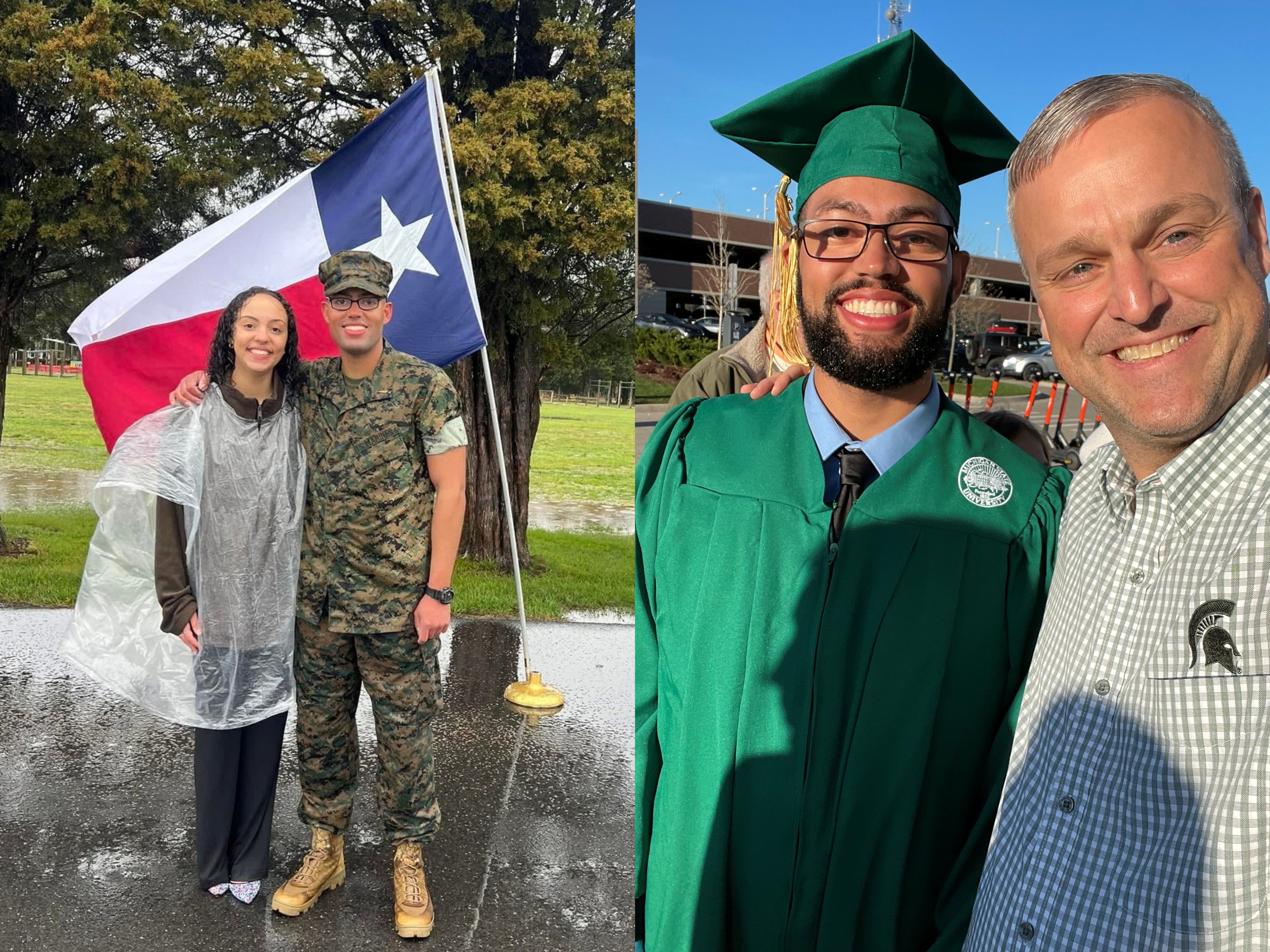 Joe Funston III, '03, is the proud parent of two Spartans. His son, Joe IV, graduated in 2022, and his daughter, Aria, is a current student. Joe IV is a second lieutenant in the Marine Corps.