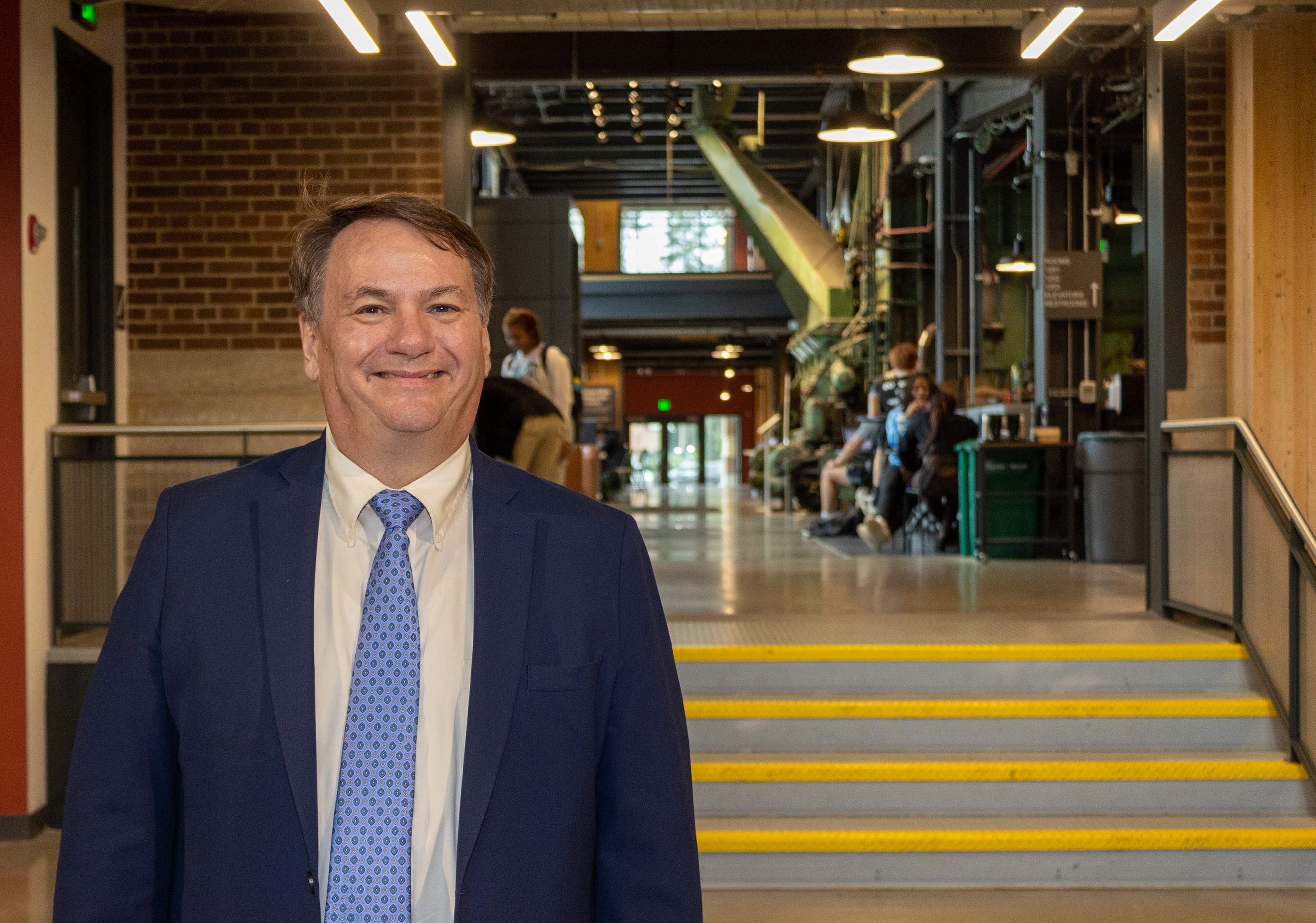 Photo of Leo Kempel in the College of Engineering building.