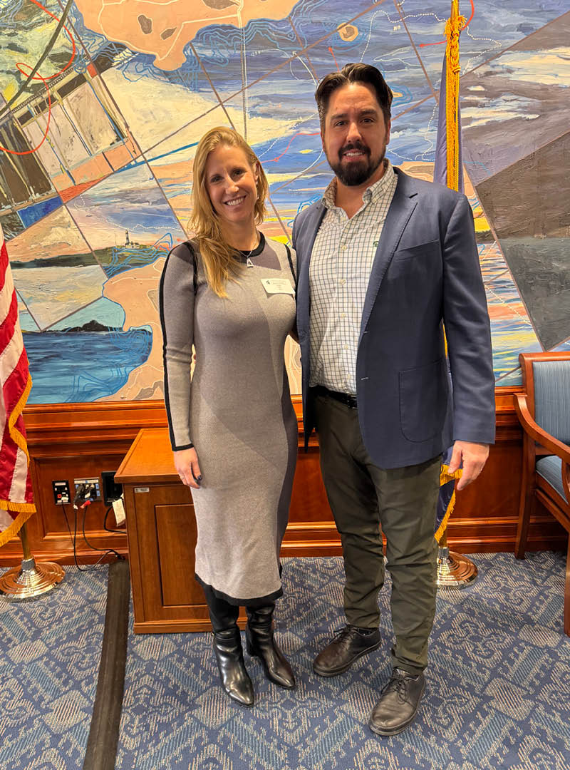 Emily Silver, MSU associate professor of forestry, and David Ortega, MSU professor and Noel W. Stuckman Chair in Food Economics & Policy, posing for a photo following a February 2026 Canada Connect Policy Forum at the Anderson House Office Building.