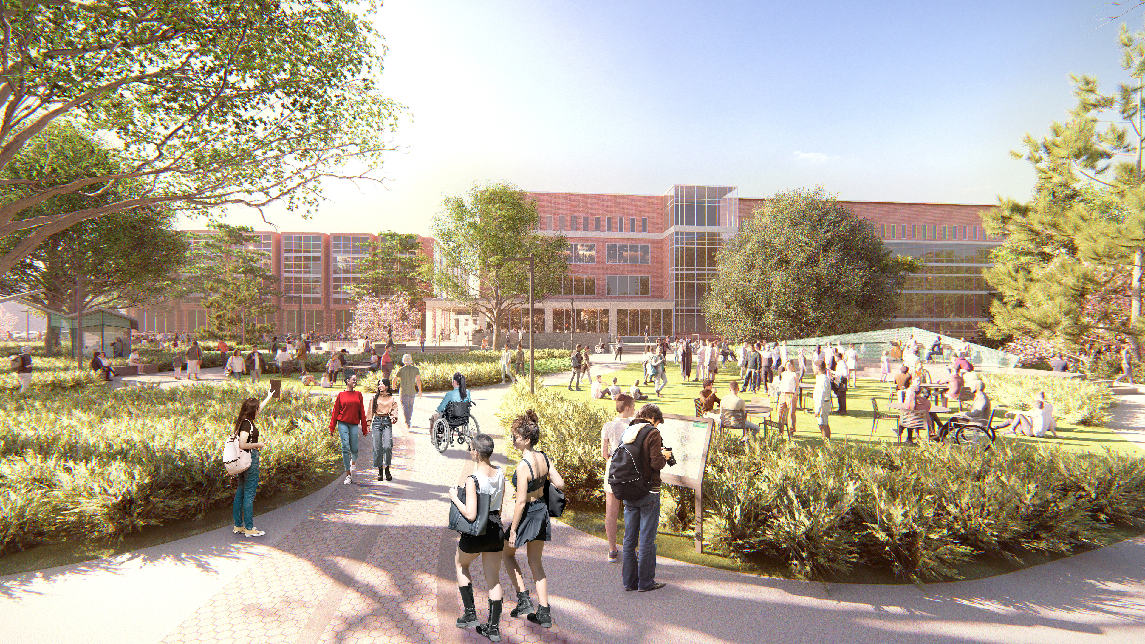 Rendering of the MSU Libraries’ North Plaza.