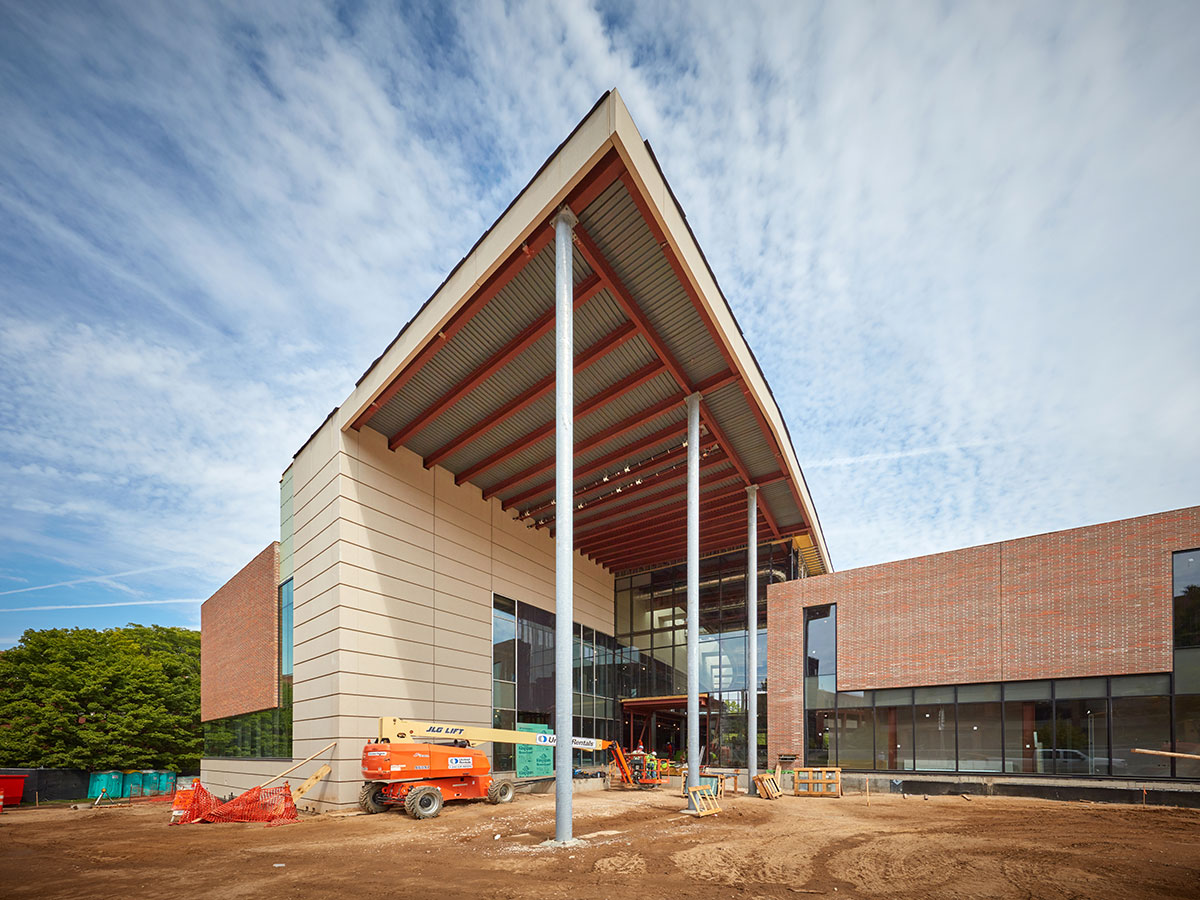 the Minskoff Pavilion under construction