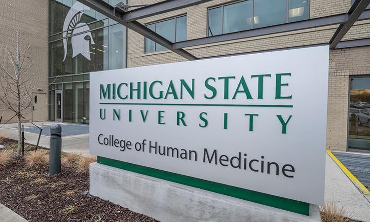 Sign with words Michigan State University College of Human Medicine