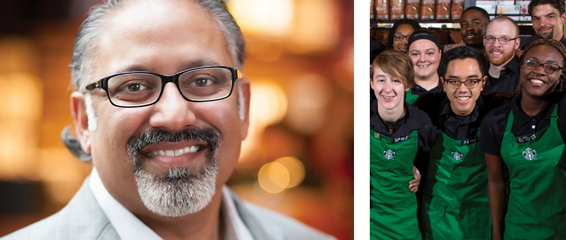 Sumi Ghosh and Starbucks team