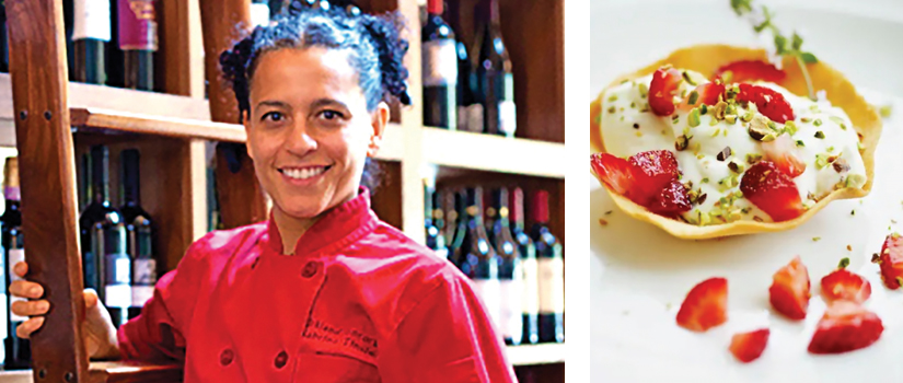 Sabrina Tinsley and dish from her restaurant