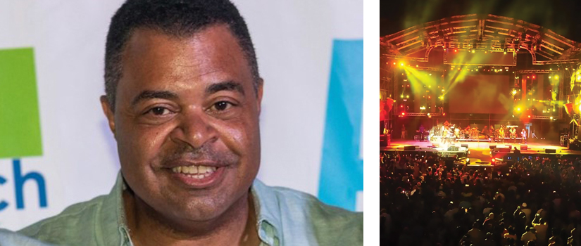 Mark Adkins and Soul Beach Music Festival stage at night