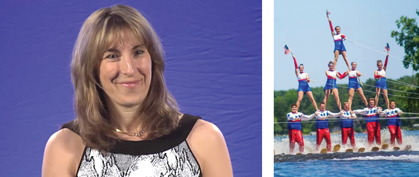 Jill Diehl and water skiers in pyramid at Tommy Bartlett, Inc.