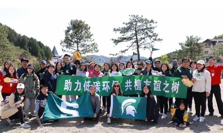 Group of Beijing Spartans after tree planting