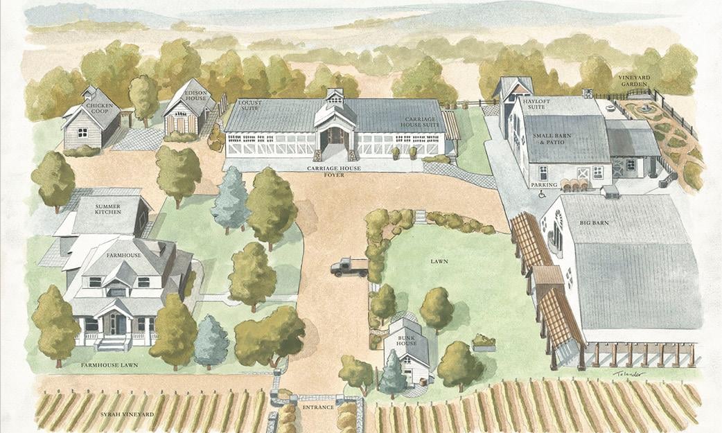 Illustrated map of the Abeja Winery