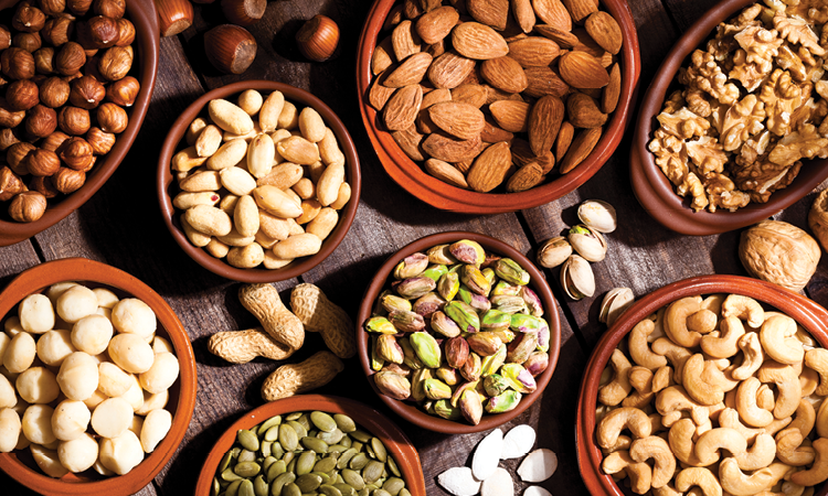An assortment of dried nuts