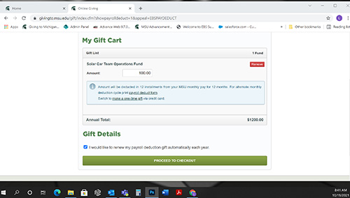 Sample Gift Cart