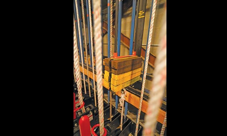 Each pulley has its own customized counterweight system, allowing operators to move the lines with ease.