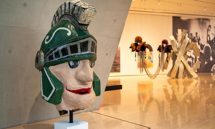 Papier mache Spartan head