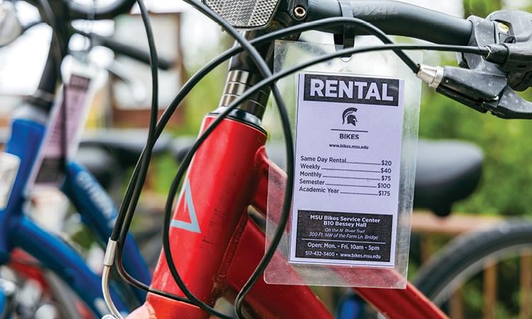 Bike with hang tag