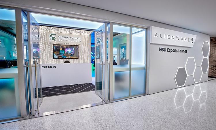 The Esports Lounge is located on the first floor of the ComArtSci building.