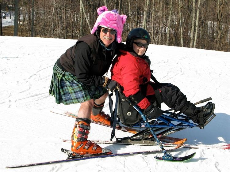 Mark and Pat skiing