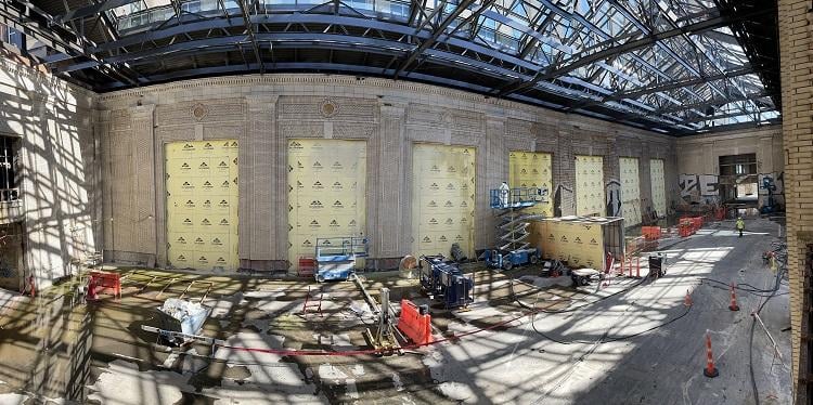Concourse during restoration