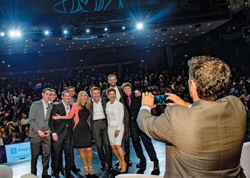 MSU Students with Shark Tank judges