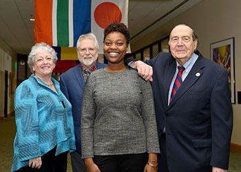 MSU faculty and staff donors with scholarship recipient