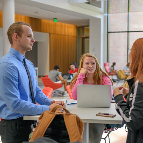 Students work with a staff member at Michigan State University.