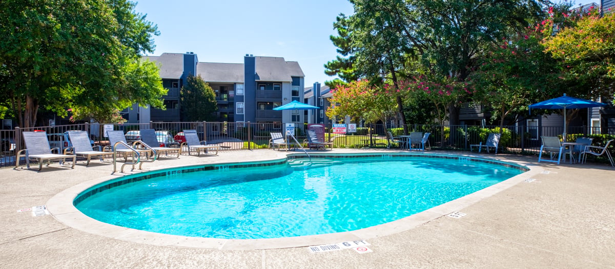 Pool at Stassney Woods luxury apartment homes in Austin, TX