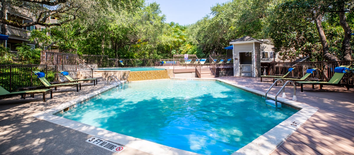 Pool at MAA Barton Skyway luxury apartment homes in Austin, TX