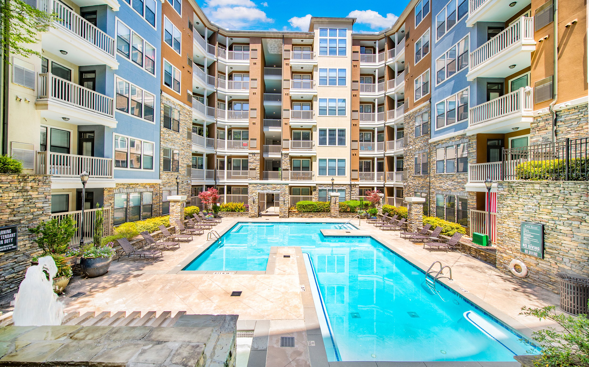 Outside swimming pool at MAA Brookwood luxury apartment homes in Atlanta, GA