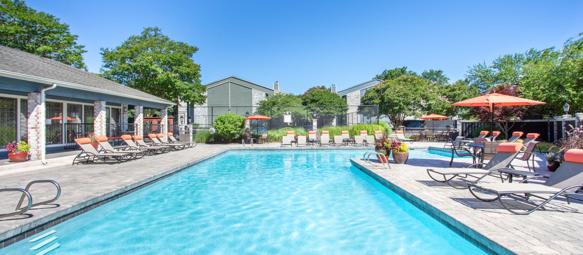 Pool at Township at Hampton Woods luxury apartment homes in Hampton, VA
