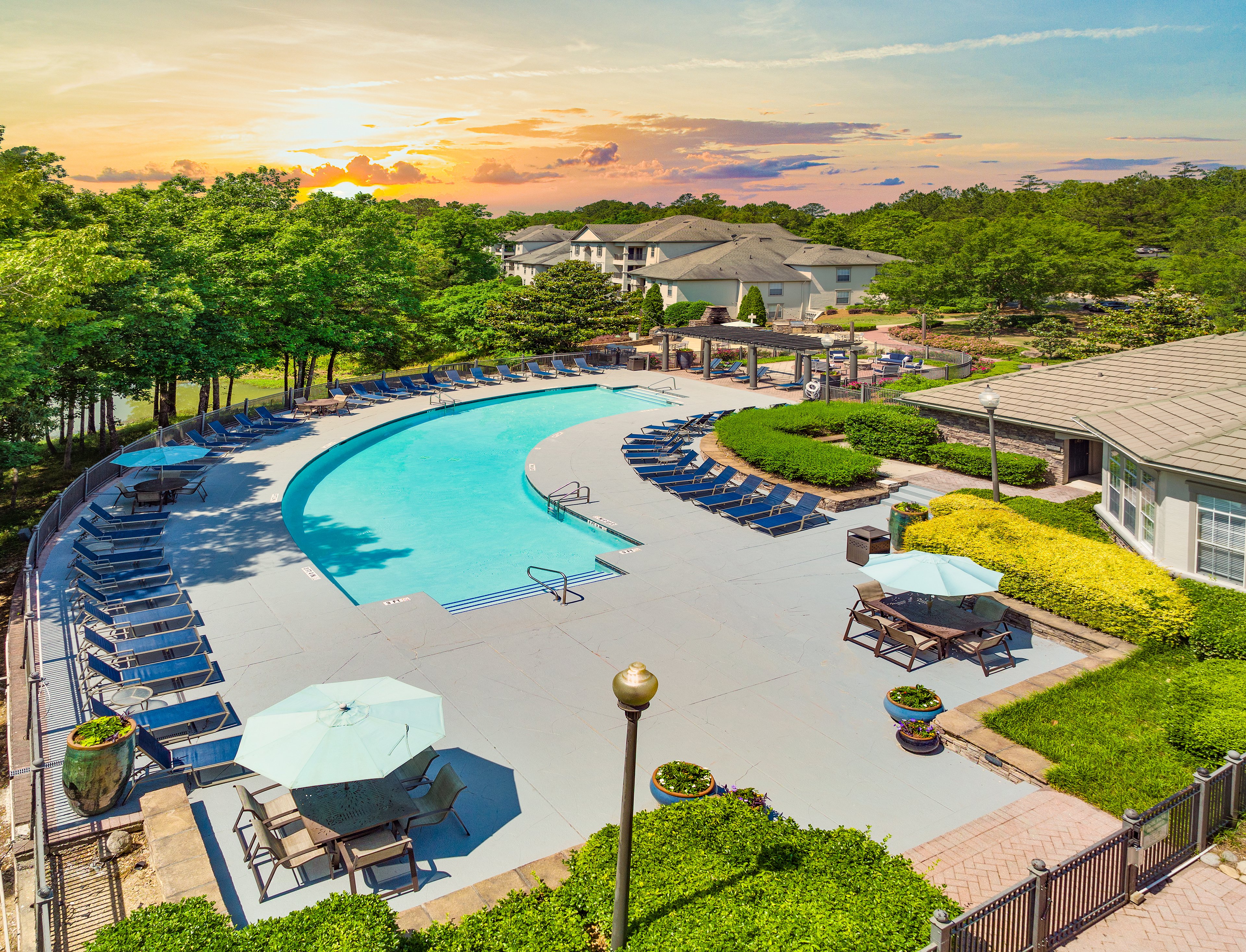 Aerial Pool Shot at MAA Liberty Park in Birmingham, AL
