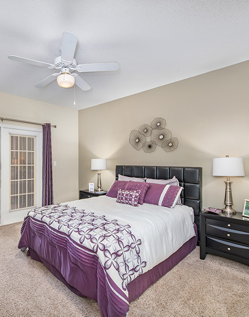 Bedroom at MAA Edgewater luxury apartment homes in Huntsville, AL